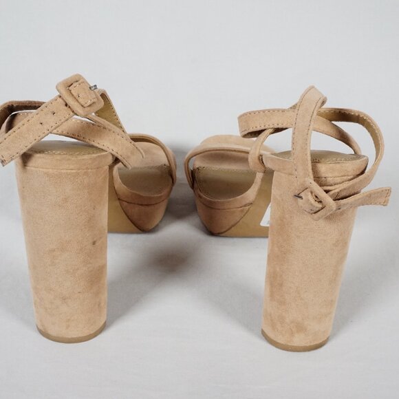 ASOS DESIGN Natasha Platform "Barely There" Heel Sandals Beige UK 7/ US 9 - Picture 4 of 10